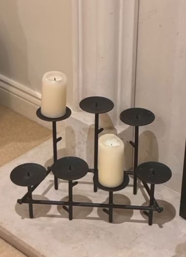 Wrought iron Metal Pillar Candle Holder and Wine Rack