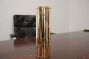 Vintage Art Deco Revival Brass Cylindrical Vase by Dara International, Chicago, 1983