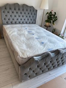Brand new velvet double bed