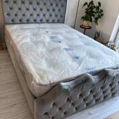 Brand new velvet double bed