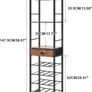 Wine Rack Freestanding Floor, Bar Cabinet,Coffee Bar Cabinet 4-Tier Wood bar Cabinet,Glass Holder and Storage Drawer for Home Bar Kitchen Living Room,Brown Image 6