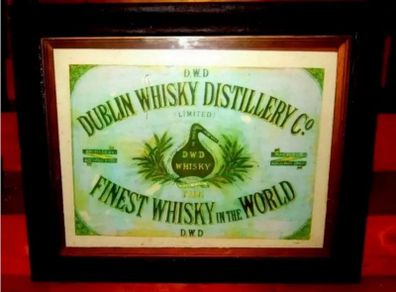 Vintage D.W.D. Dublin Whisky Distillery Framed Ad