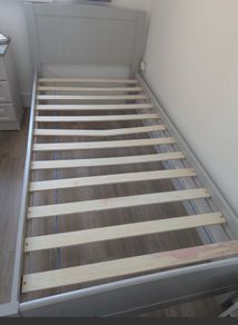 Beautiful Grey Single Wooden Bed Frame - Can Deliver