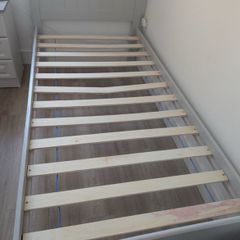 Beautiful Grey Single Wooden Bed Frame - Can Deliver
