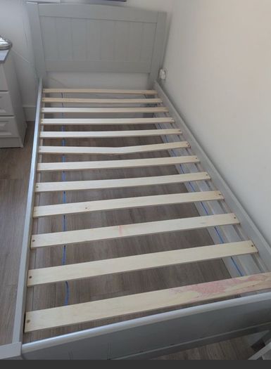 Beautiful Grey Single Wooden Bed Frame - Can Deliver