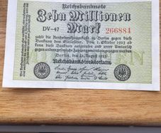 Rare Old 1923 German Banknote - Zehn Millionen (10 Million) Mark