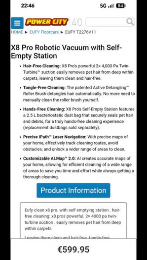 Eufy X8 PRO SES robot vacuum cleaner