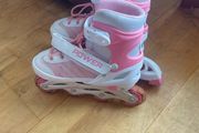 Inline skates with lights , pink and white size 2-4