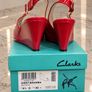 Clarks Ladies Sissy Bahama Red Patent Leather Slingback Wedge Sandals UK 6.5 D Image 7