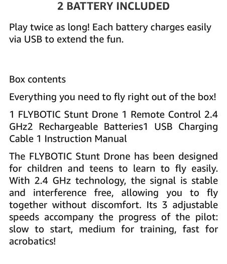 Brand new in sealed box Flybotic stunt drone.  FLYBOTIC offers an intuitive, fun flying experience, perfect for children and teenagers from 8 years old.  See pictures for more details
