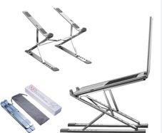 Ergonomic Aluminum Laptop Stand for Desk - Adjustable, Foldable Riser Compatible With 10-17" Laptops