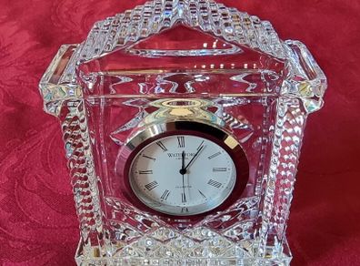 Original And Authentic Waterford Crystal Footed Mantle Clock Made In Ireland