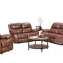 Tan leather Recliner Sofas suite sets Image 3