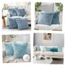 Retro 70s style shaggy turquoise throw pillow Image 5