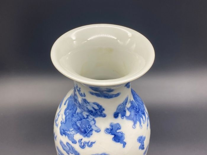 Chinese 19th Century Porcelain Vase Antique Blue & White