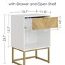Bedside Table with Drawer and Large Shelf, 15.7 Wide Nightstand, Modern Bedside Cabinet Table for Bedroom, Living Room, Office White Image 3