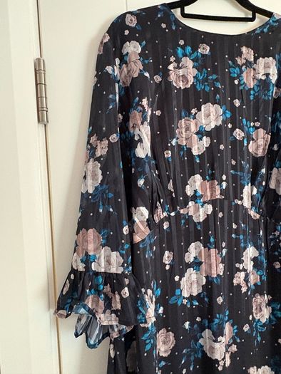 Monsoon Size 24 Navy Dress with Floral Print