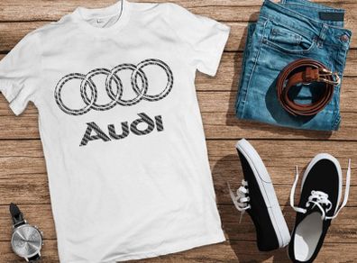 Audi logo t-shirt carbon fiber t-shirt audi t-shirt cool audi carbon t-shirt