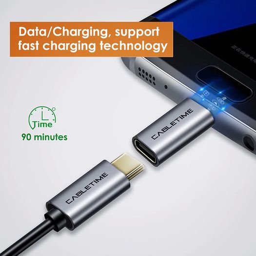 2 X Cabletime Aluminum Alloy OTG Micro USB (Male) to USB-C (Female) QC 3.0 Charger & Sync Adapter (Brand New/Warranty)
