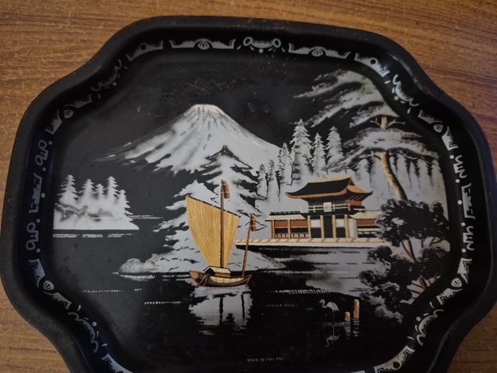 Vintage Metal Tray Manufacturing Co. Ltd. Japan Mount Fuji Fuji-san Made England