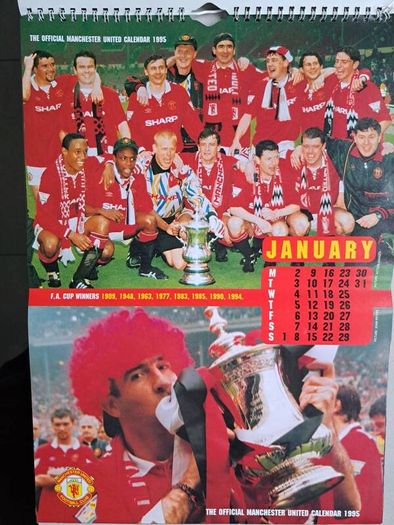 Man United 1995 Double Winners Official Collectors Calendar