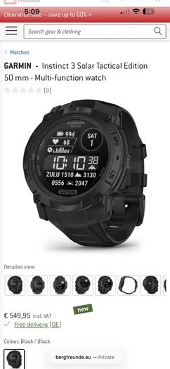 Garmin instinct 3 solar tactical 50mm