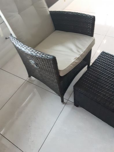 Rathwood reclining garden chairwith cushion, large footstool with cushion