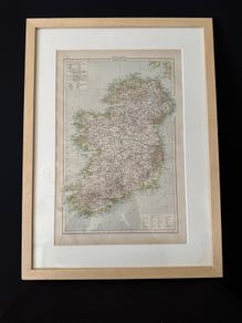 1898 Antique Map of Ireland - Framed Original Times Atlas Plate No. 23