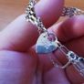 ASJ Sterling Bracelet With Dangling Heart Image 3