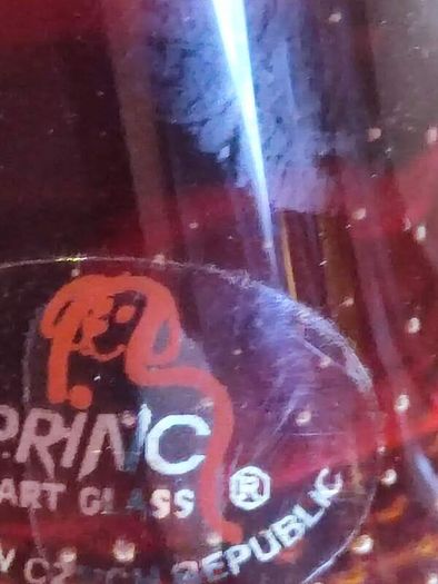 Very Decorative Glass Paperweight Amber Bird Princ Art Glass Made In Czech Republic.  In Box As New.