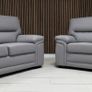 Sofa set 3+2 gretal in leather and fabric Image 4