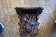 antique carved stag shelf