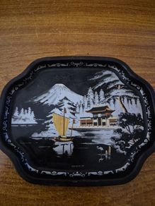 Vintage Metal Tray Manufacturing Co. Ltd. Japan Mount Fuji Fuji-san Made England