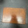 Vintage Inlaid Wooden Jewellery Box with Blue Velvet Lining Image 2