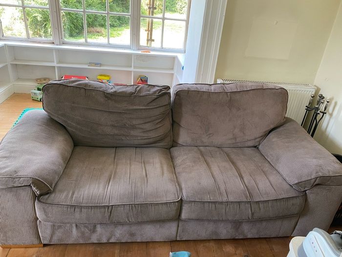 Brown cord sofa/sofas