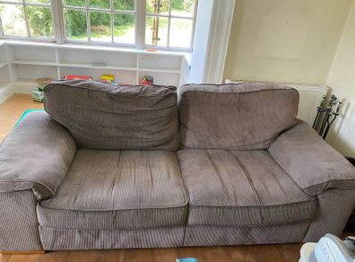 Brown cord sofa/sofas
