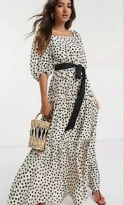 mango maxi polka dot dress
