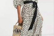 mango maxi polka dot dress
