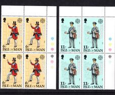 1979 Isle of Man Europa: Communications Commemorative Stamp Control Blocks Mint Never Hinged (MNH)