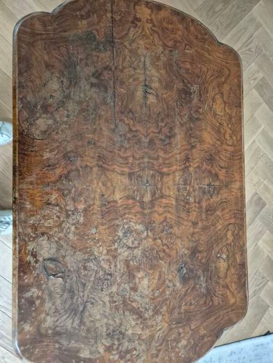 Antique Victorian Burr Walnut Games & Work Table