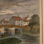 Antique coloured etching "Old Bow Bridge" framed Image 5