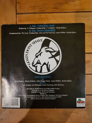 Goats Dont Shave Crooked Jack 7 inch Vinyl 1992 Irish Pressing DINIS 1011