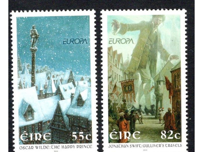 2010 Ireland Europa (Children's Books: 55c The Happy Prince & 82c Gulliver's Travellers) Commemorative Stamps Mint Never Hinged (MNH)