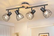 Spot Light Fittings for Ceilings Rotatable - Kitchen Lighting Ceiling Lights Wood - 4 Spotlights Ceiling Lights Black Wall Lights Living Room - Industrial Kitchen Lights E14 Wire Cage No Bulb