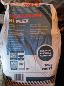 Evo-Stik Platinum Tile Adhesive Slow-Set Hi-Flex White 20kg
