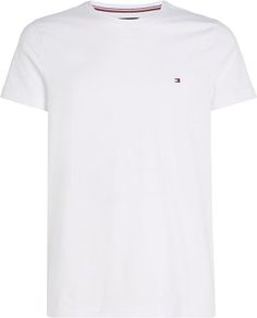 Tommy Hilfiger Men's T-Shirt Short Sleeve Core Stretch Slim Fit MW0MW27539, White 3XL