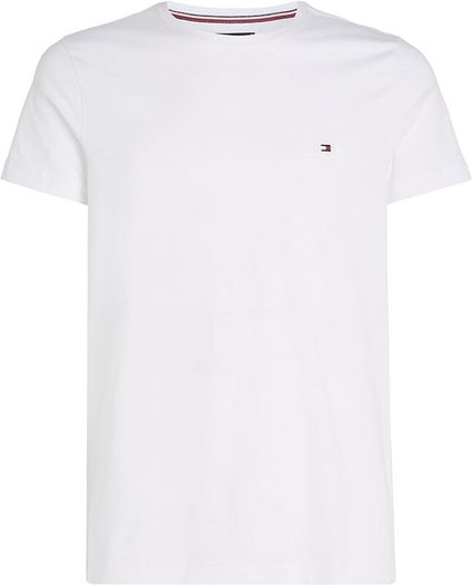 Tommy Hilfiger Men's T-Shirt Short Sleeve Core Stretch Slim Fit MW0MW27539, White 2XL