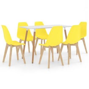 _7 Piece Dining Set Yellow
