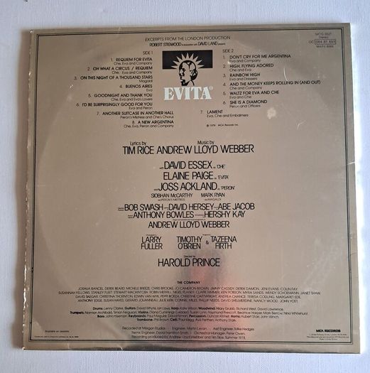 Evita - Original London Cast Recording ('78 Irish Pressing) Vinyl