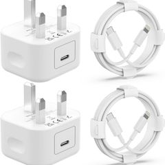 iPhone Charger [MFi Certified] 2Pack 20W PD USB C Power Adapter with 2Pack Fast Charging Cabe, USB C PD Wall Charger Plug and 6/6FT iPhone Charger Cable Compatible iPhone 15 14 13 12 11 Pro/Pro Max/Plus